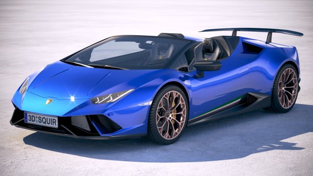 Huracan Spyder Performante 2019 Model 3D .c4d .max .obj .3ds .fbx .stl .blend