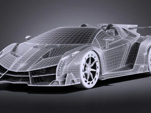 Veneno Roadster 2014 vray 3D Model