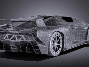 Veneno Roadster 2014 vray 3D Model