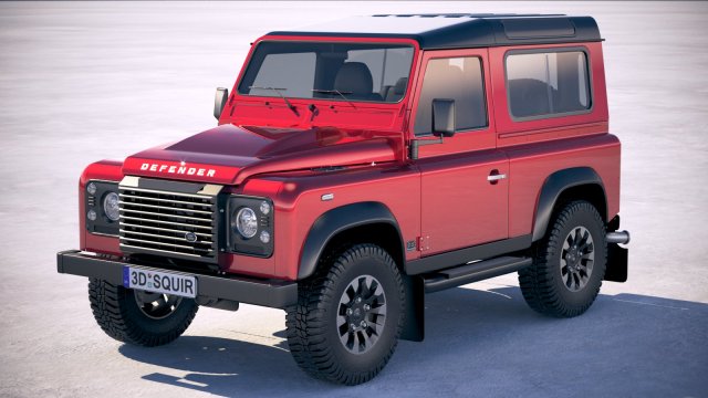 Land Rover Defender Works V8 2018 3D Model .c4d .max .obj .3ds .fbx .stl .blend