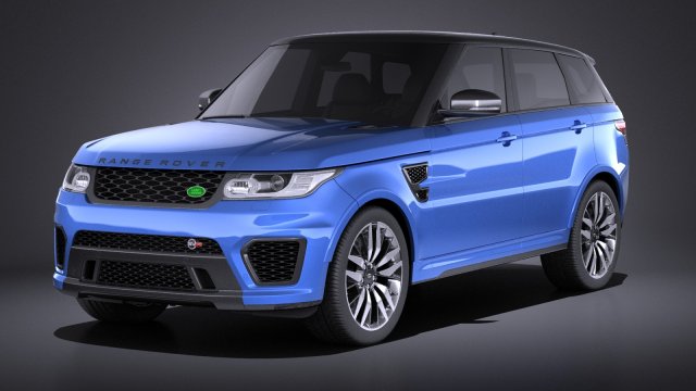 Land Rover Range Rover Sport SVR 2017 vray 3D Model .c4d .max .obj .3ds .fbx .stl .blend
