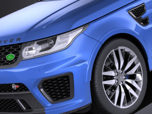 Land Rover Range Rover Sport SVR 2017 vray 3D Model