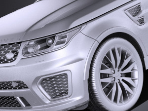 Land Rover Range Rover Sport SVR 2017 vray 3D Model