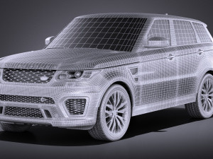 Land Rover Range Rover Sport SVR 2017 vray 3D Model