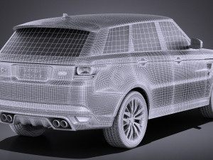 Land Rover Range Rover Sport SVR 2017 vray 3D Model