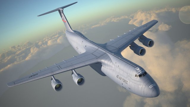 Lockheed C-5 Galaxy 3D Model .c4d .max .obj .3ds .fbx .stl .blend