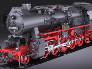 locomotive br-52 steam train 3D Model