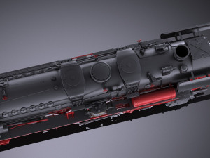 Locomotive BR-52 Steam Train 3D Model