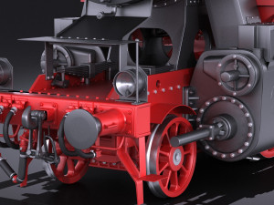 Locomotive BR-52 Steam Train 3D Model