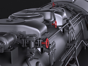 Locomotive BR-52 Steam Train 3D Model