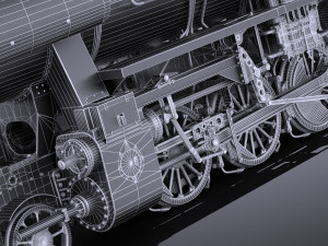 Locomotive BR-52 Steam Train 3D Model