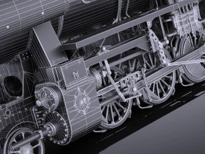 Locomotive BR-52 Steam Train 3D Model