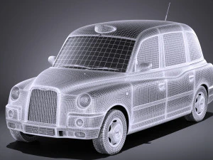 London Taxi TX4 vray 3D Model