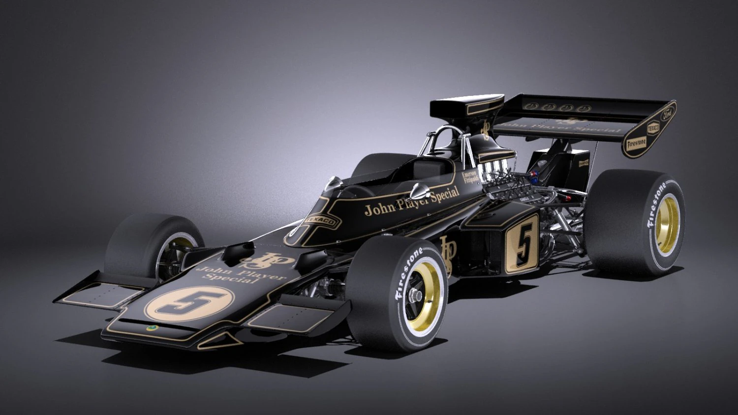Lotus 72d 1970-1975 John Player Special Grand Prix vray 3D Model .c4d .max .obj .3ds .fbx .stl .blend 