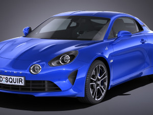 Alpine A110 2018 lowpoly 3D Модель