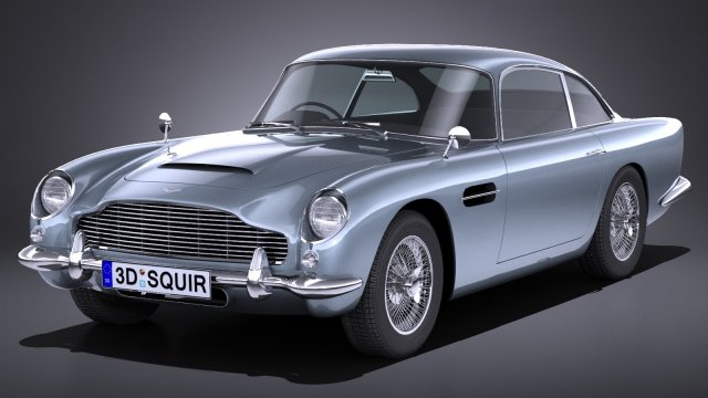 Aston Martin DB5 1963 lowpoly 3D मॉडल .c4d .max .obj .3ds .fbx .stl .blend