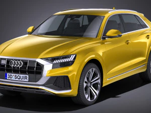 Audi Q8 S-line 2019 lowpoly Modelo 3D