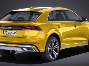Audi Q8 S-line 2019 lowpoly 3D Model