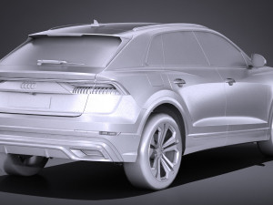 Audi Q8 S-line 2019 lowpoly 3D Model
