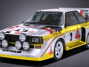 Audi Sport Quattro S1 E2 lowpoly Modello 3D