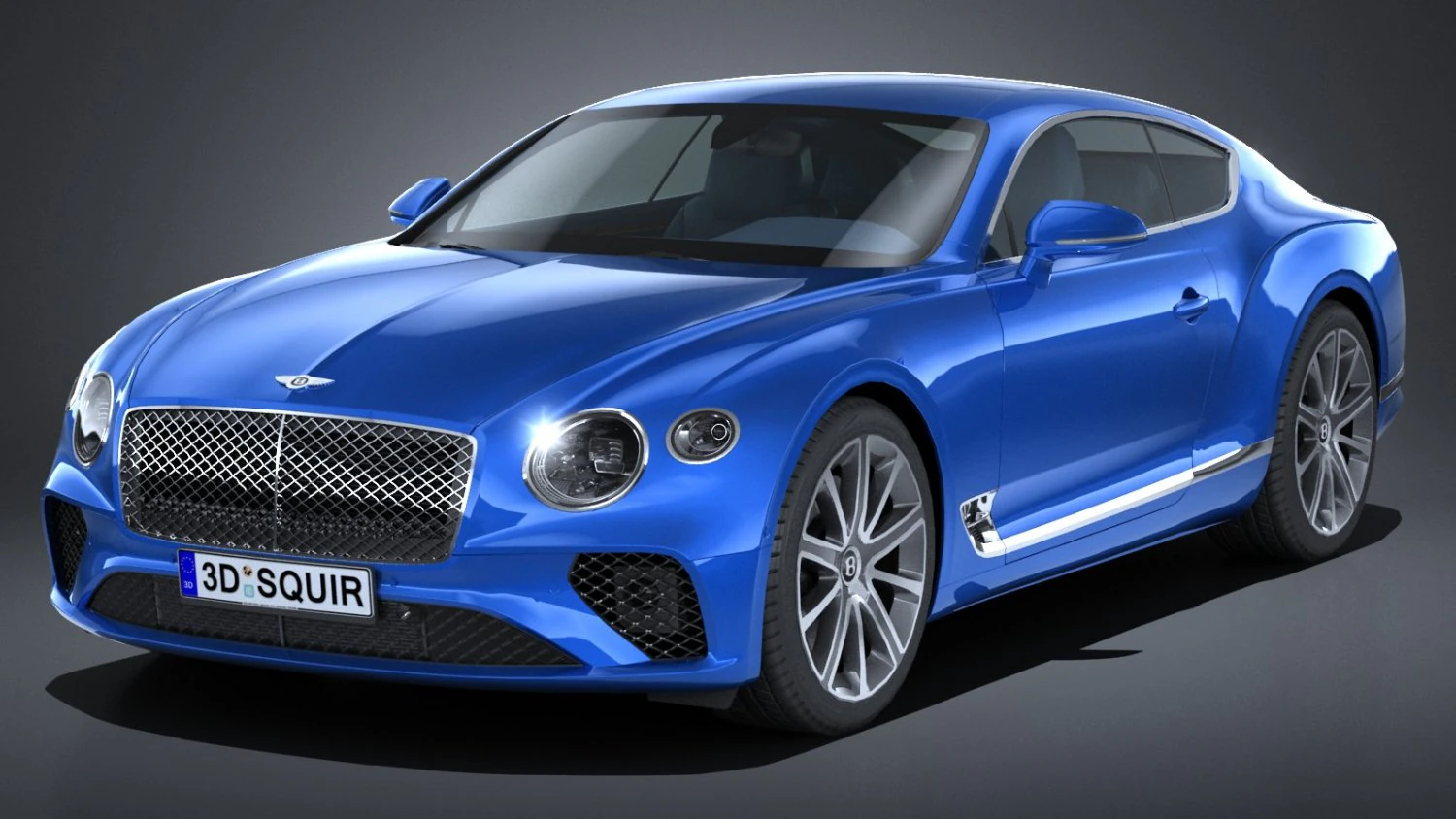 Bentley Continental GT 2018 lowpoly 3D Model .c4d .max .obj .3ds .fbx .stl .blend 