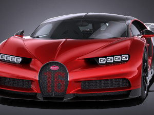 Bugatti Chiron Sport 2019 lowpoly Model 3D