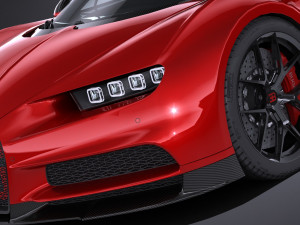 Bugatti Chiron Sport 2019 lowpoly Model 3D