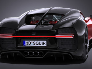 Bugatti Chiron Sport 2019 lowpoly Model 3D