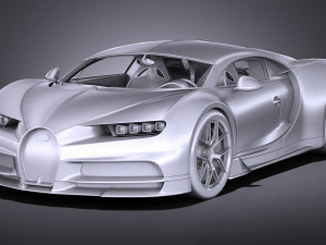 Bugatti Chiron Sport 2019 lowpoly Model 3D
