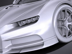 Bugatti Chiron Sport 2019 lowpoly Model 3D