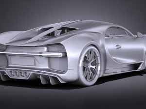 Bugatti Chiron Sport 2019 lowpoly Model 3D
