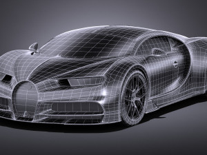 Bugatti Chiron Sport 2019 lowpoly Model 3D