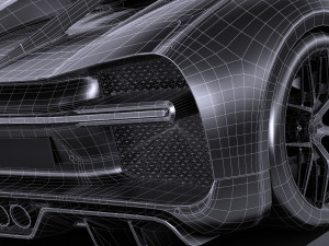 Bugatti Chiron Sport 2019 lowpoly Model 3D