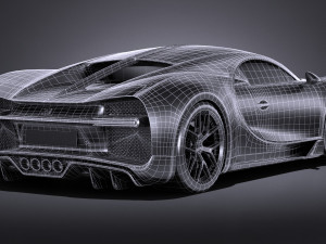 Bugatti Chiron Sport 2019 lowpoly Model 3D
