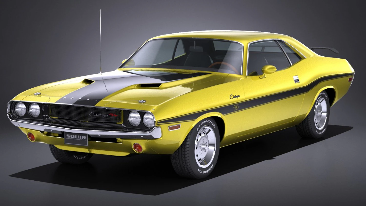 Dodge Challenger 1970 RT lowpoly 3D Model .c4d .max .obj .3ds .fbx .stl .blend 