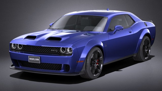 Dodge Challenger SRT Hellcat 2019 lowpoly 3D मॉडल .c4d .max .obj .3ds .fbx .stl .blend