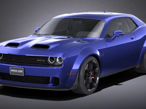 Dodge Challenger SRT Hellcat 2019 düşük poli 3D Model