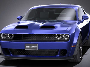Dodge Challenger SRT Hellcat 2019 lowpoly 3D Model