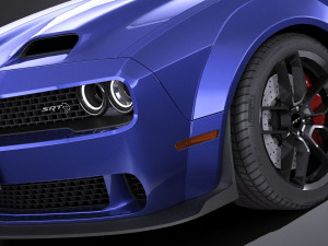 Dodge Challenger SRT Hellcat 2019 lowpoly 3D Model