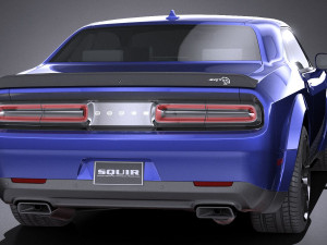 Dodge Challenger SRT Hellcat 2019 lowpoly 3D Model
