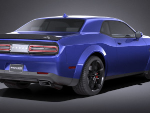 Dodge Challenger SRT Hellcat 2019 lowpoly 3D Model