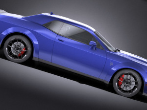 Dodge Challenger SRT Hellcat 2019 lowpoly 3D Model