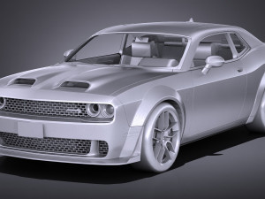 Dodge Challenger SRT Hellcat 2019 lowpoly 3D Model