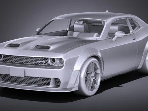 Dodge Challenger SRT Hellcat 2019 lowpoly 3D Model