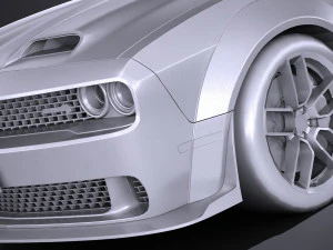 Dodge Challenger SRT Hellcat 2019 lowpoly 3D Model