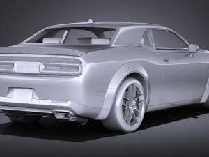 Dodge Challenger SRT Hellcat 2019 lowpoly 3D Model