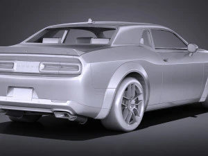 Dodge Challenger SRT Hellcat 2019 lowpoly 3D Model