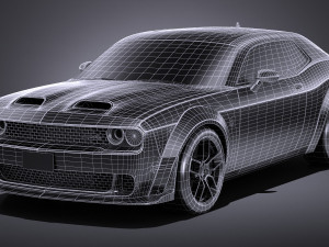 Dodge Challenger SRT Hellcat 2019 lowpoly 3D Model
