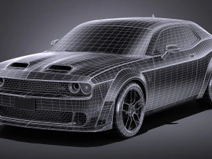 Dodge Challenger SRT Hellcat 2019 lowpoly 3D Model