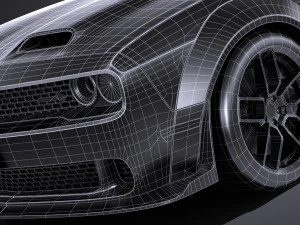 Dodge Challenger SRT Hellcat 2019 lowpoly 3D Model